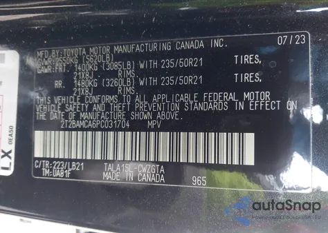 2023 Lexus Rx 350 Premium Plus from USA, damaged, VIN 2T2BAMCA6PC031704